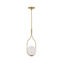 Load image into Gallery viewer, Jodo LED Pendant Light in Hand-Rubbed Antique Brass (8.75-Inch).