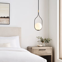 Load image into Gallery viewer, Jodo LED Pendant Light in bedroom.