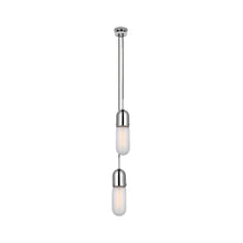 Load image into Gallery viewer, Junio Pendant Light in Polished Nickel/Frosted Glass (2-Light).