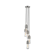 Load image into Gallery viewer, Junio Pendant Light in Polished Nickel/Clear Glass (5-Light).