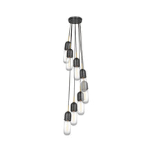 Load image into Gallery viewer, Junio Pendant Light in Bronze/Brass/Clear Glass (8-Light).