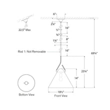 Load image into Gallery viewer, Laken Pendant Light - line drawing.