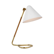 Load image into Gallery viewer, Laken Table Lamp in Hand-Rubbed Antique Brass/Natural Rattan.