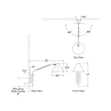 Load image into Gallery viewer, Laken Wall Light - line drawing.