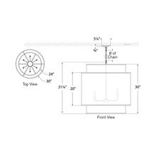 Load image into Gallery viewer, Linley Pendant Light - line drawing.