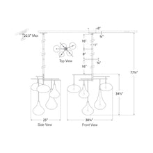 Load image into Gallery viewer, Lomme LED Chandelier - line drawing.