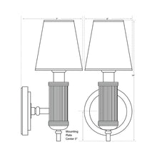 Load image into Gallery viewer, Longacre Wall Light - line drawing.
