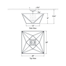 Load image into Gallery viewer, Lorino LED Semi Flush Ceiling Light - line drawing.