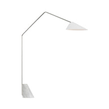 Load image into Gallery viewer, Lorna Arc Floor Lamp in Polished Nickel / White.