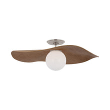 Load image into Gallery viewer, Mahalo LED Semi Flush Mount Ceiling Light in Polished Nickel (Natural Oak).