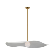 Load image into Gallery viewer, Mahalo LED Single Pendant Light in Hand-Rubbed Antique Brass (Matte White/40-Inch).