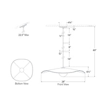 Load image into Gallery viewer, Mahalo LED Single Pendant Light - line drawing.
