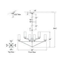 Load image into Gallery viewer, Marais Chandelier - line drawing.