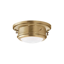 Load image into Gallery viewer, Marine Flush Mount Ceiling Light in Natural Brass (Small).