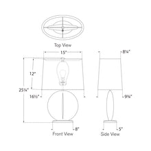Load image into Gallery viewer, Mariza Table Lamp - line drawing.