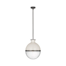 Load image into Gallery viewer, Maxey Pendant Light in Bronze (White Glass/Clear Glass).