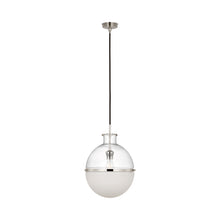 Load image into Gallery viewer, Maxey Pendant Light in Polished Nickel (Clear Glass/White Glass).