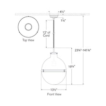 Load image into Gallery viewer, Maxey Pendant Light - line drawing.