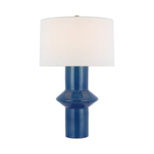 Load image into Gallery viewer, Maxime Table Lamp in Aqua Crackle.
