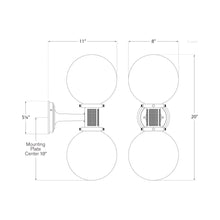 Load image into Gallery viewer, McCarren Bath Wall Light - line drawing.