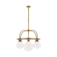 Load image into Gallery viewer, McCarren Chandelier in Natural Brass.