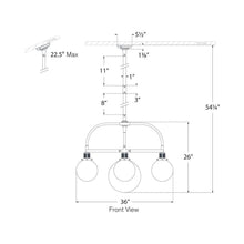 Load image into Gallery viewer, McCarren Chandelier - line drawing.