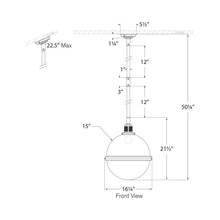 Load image into Gallery viewer, McCarren Pendant Light - line drawing.