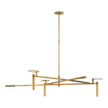 Load image into Gallery viewer, Melange Floating Disc LED Chandelier in Antique-Burnished Brass(Grande).