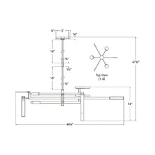 Load image into Gallery viewer, Melange Floating Disc LED Chandelier - line drawing.