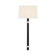 Load image into Gallery viewer, Mitchell Wall Light in Polished Nickel/Black Ebony.