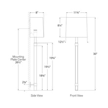 Load image into Gallery viewer, Mitchell Wall Light - line drawing.