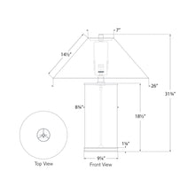 Load image into Gallery viewer, Modern Table Lamp - line drawing.