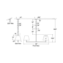 Load image into Gallery viewer, Olivier Linear Chandelier - line drawing.