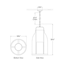 Load image into Gallery viewer, Ollie Outdoor LED Pendant Light - line drawing.