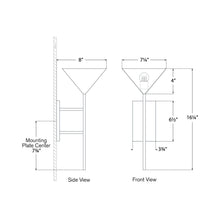 Load image into Gallery viewer, Orsay Uplight Wall Light - line drawing.