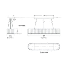 Load image into Gallery viewer, Palati Linear Chandelier - line drawing.