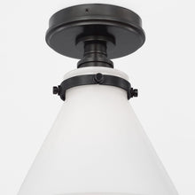 Load image into Gallery viewer, Parkington Conical Flush Mount Ceiling Light in Detail.