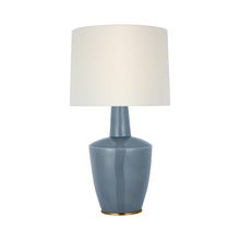 Load image into Gallery viewer, Paros Table Lamp in Polar Blue Crackle (17-Inch).