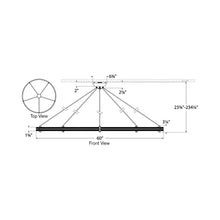 Load image into Gallery viewer, Paxton LED Chandelier - line drawing.