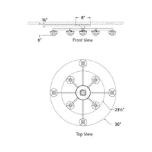 Load image into Gallery viewer, Pedra LED Flush Mount Ceiling Light - line drawing.