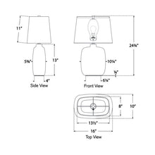 Load image into Gallery viewer, Pemba Table Lamp - line drawing.