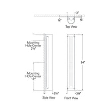 Load image into Gallery viewer, Penhold LED Bath Wall Light - line drawing.