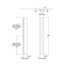 Load image into Gallery viewer, Penhold LED Bath Wall Light - line drawing.