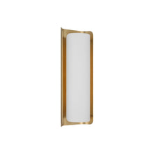 Load image into Gallery viewer, Penumbra LED Wall Light in Hand-Rubbed Antique Brass/White (15-Inch).