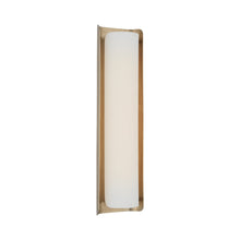 Load image into Gallery viewer, Penumbra LED Wall Light in Hand-Rubbed Antique Brass/Linen (21-Inch).