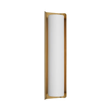 Load image into Gallery viewer, Penumbra LED Wall Light in Hand-Rubbed Antique Brass/White (21-Inch).