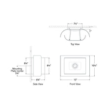 Load image into Gallery viewer, Penumbra Wide LED Wall Light - line drawing.