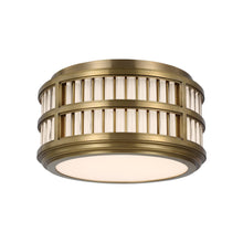 Load image into Gallery viewer, Perren LED Flush Mount Ceiling Light in Natural Brass/Glass Rods (12-Inch).