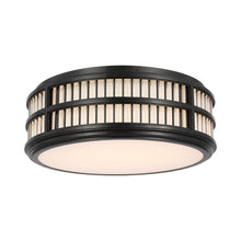Load image into Gallery viewer, Perren LED Flush Mount Ceiling Light in Bronze/Glass Rods (18-Inch).