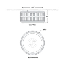 Load image into Gallery viewer, Perren LED Flush Mount Ceiling Light - line drawing.